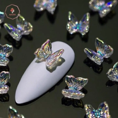 Aacar 50 Nơ Aurora 3D Nhựa Trang Trí Móng Tay Bướm Phụ Kiện Salon - Giá 12.100₫