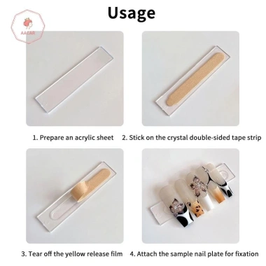 AACAR 60/66 Chiếc Giả Móng Tay Suốt Dính Băng Keo Acrylic Dụng Cụ Nghệ Thuật Hiển Thị