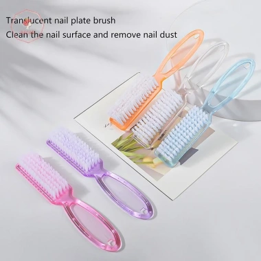 Aacar Bàn Chải Móng Tay Trong Suốt Tay Cầm Dài Mềm Loại Bỏ Bụi 7 Màu Dụng Cụ