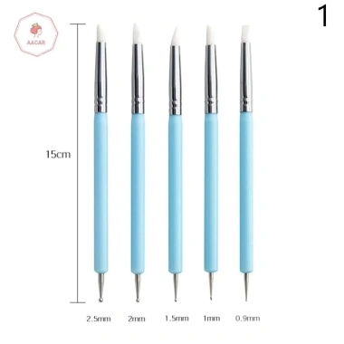 AACAR bộ 5 dụng cụ đất sét silicon - bàn chải, mô hình, chấm móng tay, gốm sứ 25.988₫ 9
