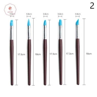 AACAR bộ 5 dụng cụ đất sét silicon - bàn chải, mô hình, chấm móng tay, gốm sứ 25.988₫ 10
