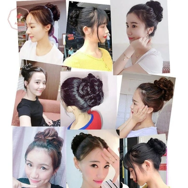 Aacar Bun Tóc Giả Đuôi Ngựa Nối Dài Co Giãn Scrunchie Sóng Xoăn - Giá 23.004đ