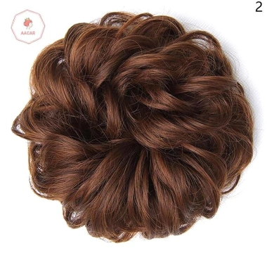 Aacar Bun Tóc Giả Đuôi Ngựa Nối Dài Co Giãn Scrunchie Sóng Xoăn - Giá 23.004đ