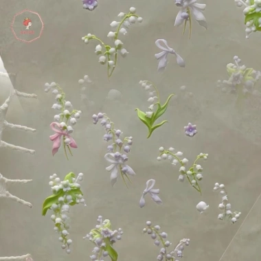 AACAR Flowers 3D Cong Móng Tay - Khuôn Lily Of The Valley & Hoa Sen DIY Trong Suốt Trang Trí Nghệ Thuật