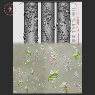 AACAR Flowers 3D Cong Móng Tay - Khuôn Lily Of The Valley & Hoa Sen DIY Trong Suốt Trang Trí Nghệ Thuật