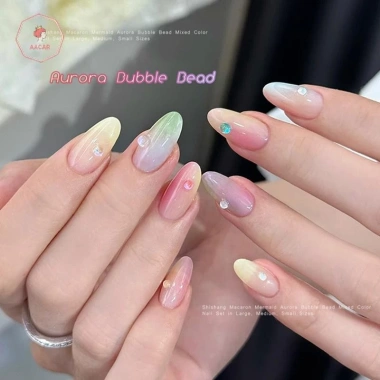 AACAR Hạt Nàng Tiên Cá Aurora - Nhiều Màu Kẹo, Đáy Phẳng, Trang Trí Móng Tay