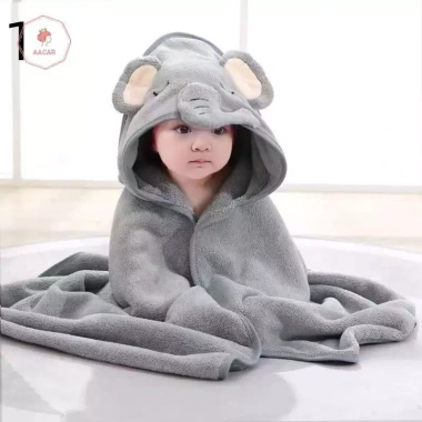 AACAR Khăn Tắm Động Vật Có Mũ Trùm Đầu, Áo Choàng Ấm Ngủ Quấn Bé, Khăn Mềm