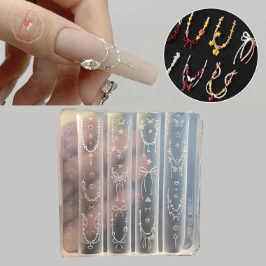 AACAR Khuôn Silicone DIY Móng Tay Hạt Dây Xích Khắc Nơ - Trang Trí Lập Thể 31.213₫ 2