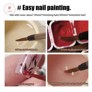 Aacar Nail Art Paing Wolves Pen - Bàn chải thư pháp, vẽ dầu, màu nước, 10.260₫