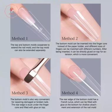 AACAR Sandwich Dual Nail Forms 240 chiếc 15Size - Mở rộng nhanh, 3D Ellipse, Khuôn dưới cùng, Giá ưu đãi 104,170₫ 4
