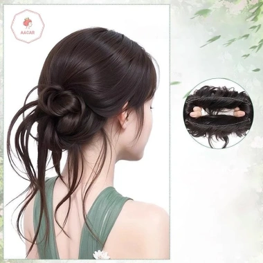 AACAR Sợi Chịu Nhiệt Tự Nhiên Xoăn Sóng Bun Nữ và Bé Gái - Tiệc Cưới và Hàng Ngày 7
