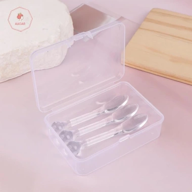 AACAR Thìa Acrylic 1/3 Bộ Hộp Đựng - Dụng Cụ Làm Đẹp, Phù Hợp Mặt Nạ Kem Bùn 6