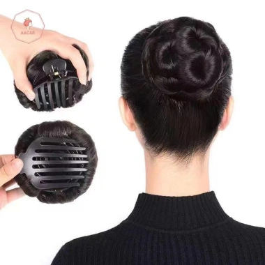 Aacar Tóc Bun Chín Hoa Bud - Kẹp Tóc Đuôi Ngựa, Móng Vuốt Sống Động Như Thật 2
