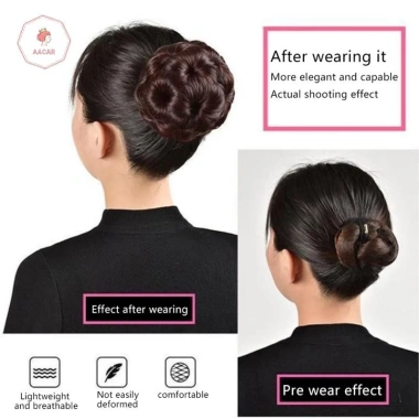 Aacar Tóc Bun Chín Hoa Bud - Kẹp Tóc Đuôi Ngựa, Móng Vuốt Sống Động Như Thật 3