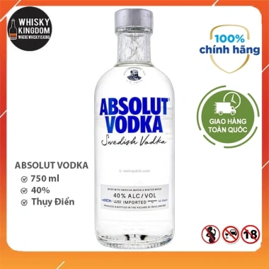 ABSOLUT Vodka Thụy Điển - Rượu cao cấp, hương vị mượt cho cocktail, giảm còn 388.000₫