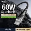 Acer Cáp USB A sang USB C 20W truyền dữ liệu 480Mbps dây bện nylon sạc nhanh tương thích iPhone15/16/17, laptop, iPad, Samsung S24, điện thoại, máy tính, ô tô 100k 3