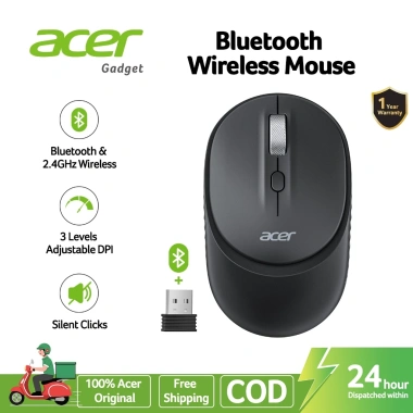 Acer Chuột Không Dây Im Lặng 2.4G + Bluetooth 5.2 3 DPI Plug & Play Giá 289k 10