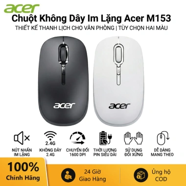 Acer Chuột Không Dây M153 Mute Mouse DPI Điều Chỉnh 3 Tốc Độ 2.4G Giá 109.000₫