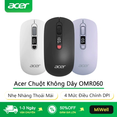 Acer OMR060 Chuột Không Dây Bluetooth + 2.4G 4 DPI Nhẹ Nhàng Pin 35h - 199.000₫
