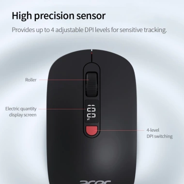 Acer OMR060 Chuột Không Dây Bluetooth + 2.4G 4 DPI Nhẹ Nhàng Pin 35h - 199.000₫