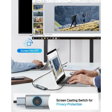 Acer USB C HUB 7 trong 1 4K 60Hz 100W PD 5Gbps 2 USB A 3.1 SD Card Reader iPhone 17/16/15 MacBook Pro iPad - 249.000 VND