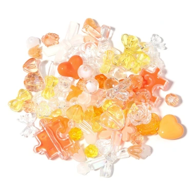 Acrylic 50g Ngẫu Nhiên Hỗn Hợp Hoạt Hình Lỏng Hạt Tự Làm Dây Buộc Đính Cườm phụ kiện 10