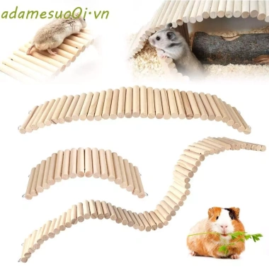 ADAMESUO Hamster Leo Thang - Cầu treo, hàng rào gỗ uốn cong, lồng môi trường sống cho hamster, chinchilla ADAMESUO Hamster Leo Thang - Cầu treo, hàng rào gỗ uốn cong, lồng môi trường sống cho hamster, chinchilla
