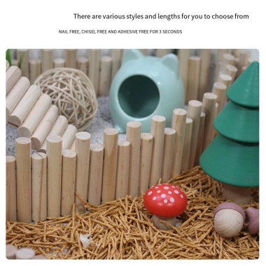 ADAMESUO Hamster Leo Thang - Cầu treo, hàng rào gỗ uốn cong, lồng môi trường sống cho hamster, chinchilla