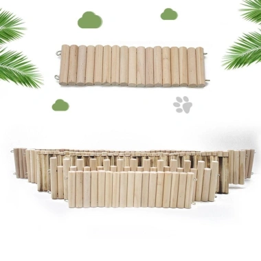 ADAMESUO Hamster Leo Thang - Cầu treo, hàng rào gỗ uốn cong, lồng môi trường sống cho hamster, chinchilla
