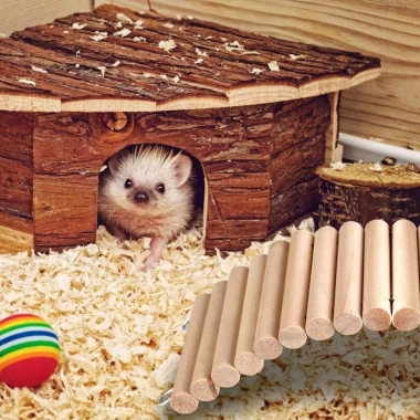 ADAMESUO Hamster Leo Thang - Cầu treo, hàng rào gỗ uốn cong, lồng môi trường sống cho hamster, chinchilla 8 ADAMESUO Hamster Leo Thang - Cầu treo, hàng rào gỗ uốn cong, lồng môi trường sống cho hamster, chinchilla 8