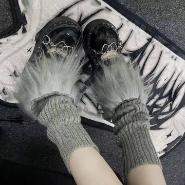 ADAMESUO Leg Warmers Plush Lolita Patchwork Dệt Kim Co Giãn Ấm Lên Chân Y2K Nữ 65.772₫ 8