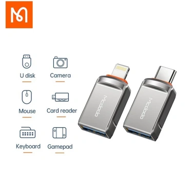 Adapter Mcdodo Chuyển Đổi Cổng L sang USB 3.0 cho Apple & Type C, Tốc độ cao, Giá 123.200₫