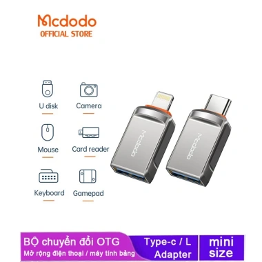 Adapter Mcdodo Chuyển Đổi Cổng L sang USB 3.0 cho Apple & Type C, Tốc độ cao, Giá 123.200₫ 2