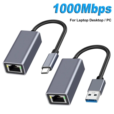 Adapter USB 3.0 Type-C sang RJ45 1.000Mbps - Card mạng cho MacBook, PC Android hỗ trợ Windows 10 chỉ 74.140₫