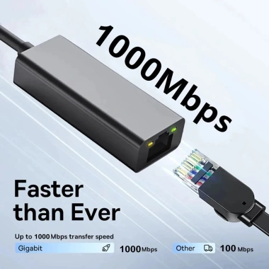 Adapter USB 3.0 Type-C sang RJ45 1.000Mbps - Card mạng cho MacBook, PC Android hỗ trợ Windows 10 chỉ 74.140₫