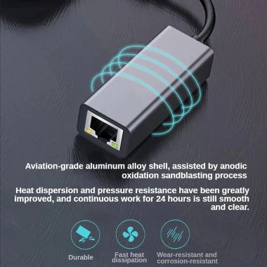 Adapter USB 3.0 Type-C sang RJ45 1.000Mbps - Card mạng cho MacBook, PC Android hỗ trợ Windows 10 chỉ 74.140₫