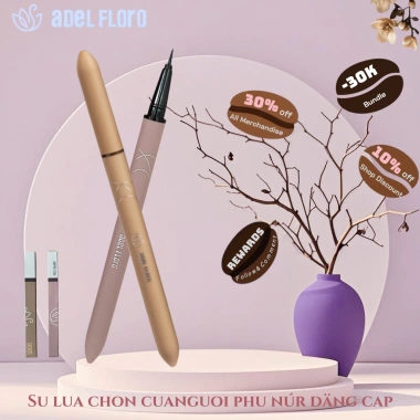Adel Eyeliner Nước Vỏ Nhám Chống Trượt, Đầu Cọ Mảnh, Chống Trôi 24H, Nét Sắc Nét