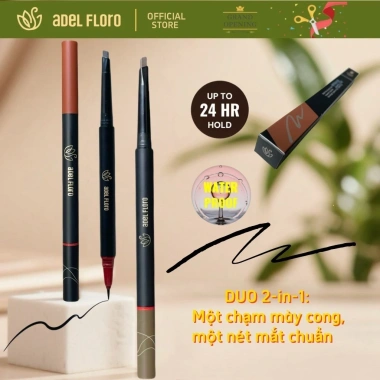 Adel Floro Bút Mày & Mắt 2 Đầu Hàn Quốc Nét Mảnh Gọn Chống Trôi Khô Nhanh 2