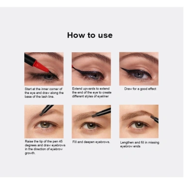 Adel Floro Bút Mày & Mắt 2 Đầu Hàn Quốc Nét Mảnh Gọn Chống Trôi Khô Nhanh 9