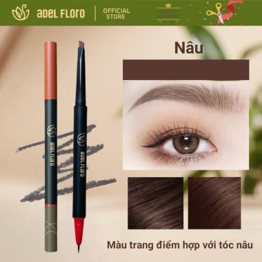 Adel Floro Bút Mày & Mắt 2 Đầu Hàn Quốc Nét Mảnh Gọn Chống Trôi Khô Nhanh 10