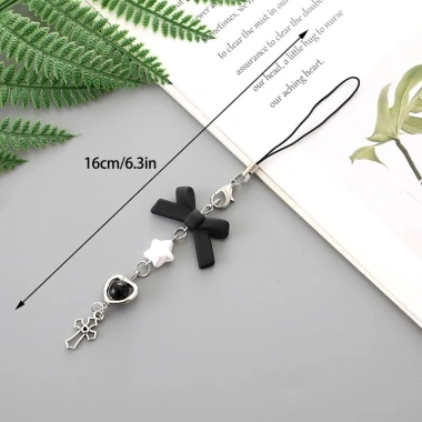 Ador Handmade Nơ Mặt Dây Chuyền Điện Thoại Dây Treo Trái Tim Đính Hạt Giá Ưu Đãi 45.351 VND