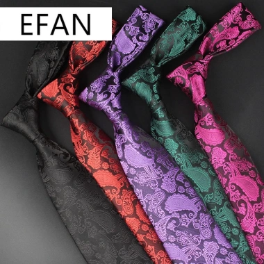 AFAN Nam Paisley 8cm Hạt Điều hoa văn - Cà vạt dệt Trắng Bạc Vàng Xám, chỉ 91.799₫ 2
