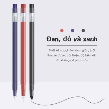 Aimilo Bút Gel 0.5mm Đen Xanh Đỏ – Khô Nhanh, Mực Đều, Nét Đẹp, Giá 14.500đ