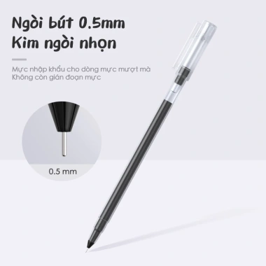 Aimilo Bút Gel 0.5mm Đen Xanh Đỏ – Khô Nhanh, Mực Đều, Nét Đẹp, Giá 14.500đ