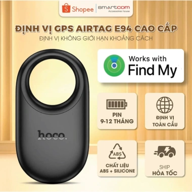Airtag HOCO E94 chính hãng - Pin bền, kết nối nhanh, tương thích Apple Find My, giá 149.000₫