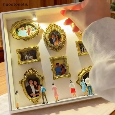 Album Ảnh NS DIY Hộp Silhouette - Bảo tàng Trưng Bày Bộ Nhớ Sáng Tạo, Tượng Thu Nhỏ & Khung Vàng