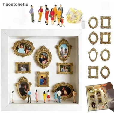 Album Ảnh NS DIY Hộp Silhouette - Bảo tàng Trưng Bày Bộ Nhớ Sáng Tạo, Tượng Thu Nhỏ & Khung Vàng