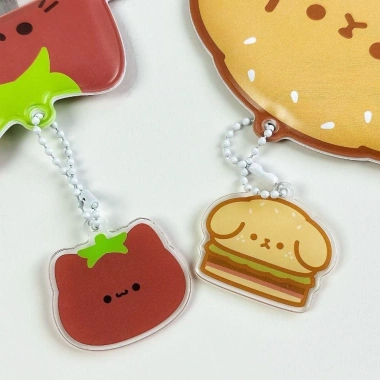 AllGIFT Cover Bảo Vệ Thẻ Clip Dễ Thương Hamburger Chó Cà Chua Mèo - Phong Cách Học Sinh 6