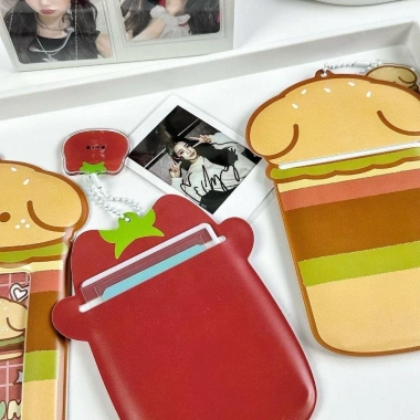 AllGIFT Cover Bảo Vệ Thẻ Clip Dễ Thương Hamburger Chó Cà Chua Mèo - Phong Cách Học Sinh 8