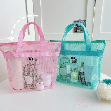 AllGIFT Túi đựng mỹ phẩm và đồ bơi đa năng, lưới thoáng khí dung tích lớn, gập lại dễ thương, giá 60.912